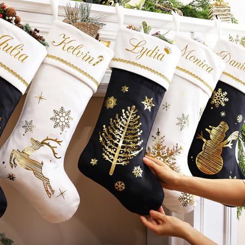 Red Velvet Penguin Christmas Stockings with Green Cuff Y20375