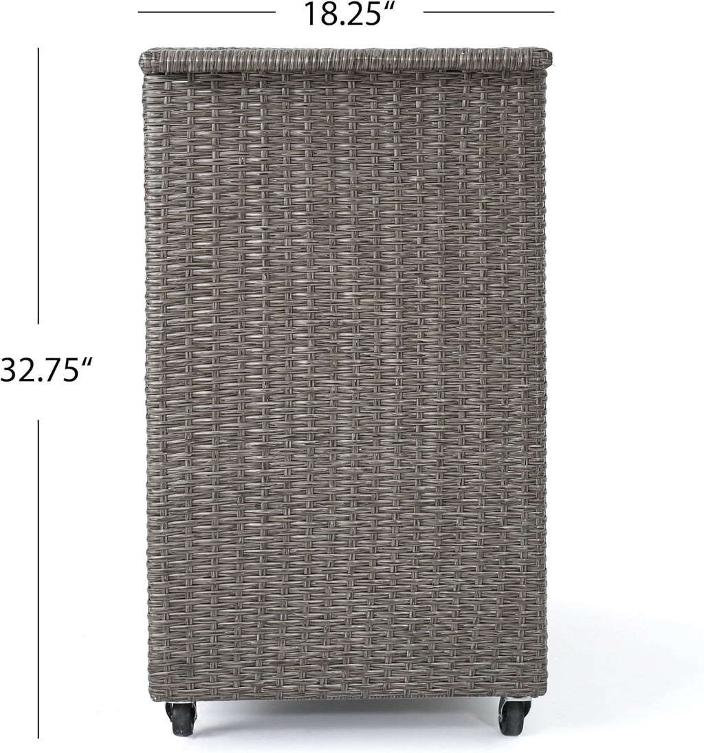 Mixed Black Outdoor Wicker Barcart F4161