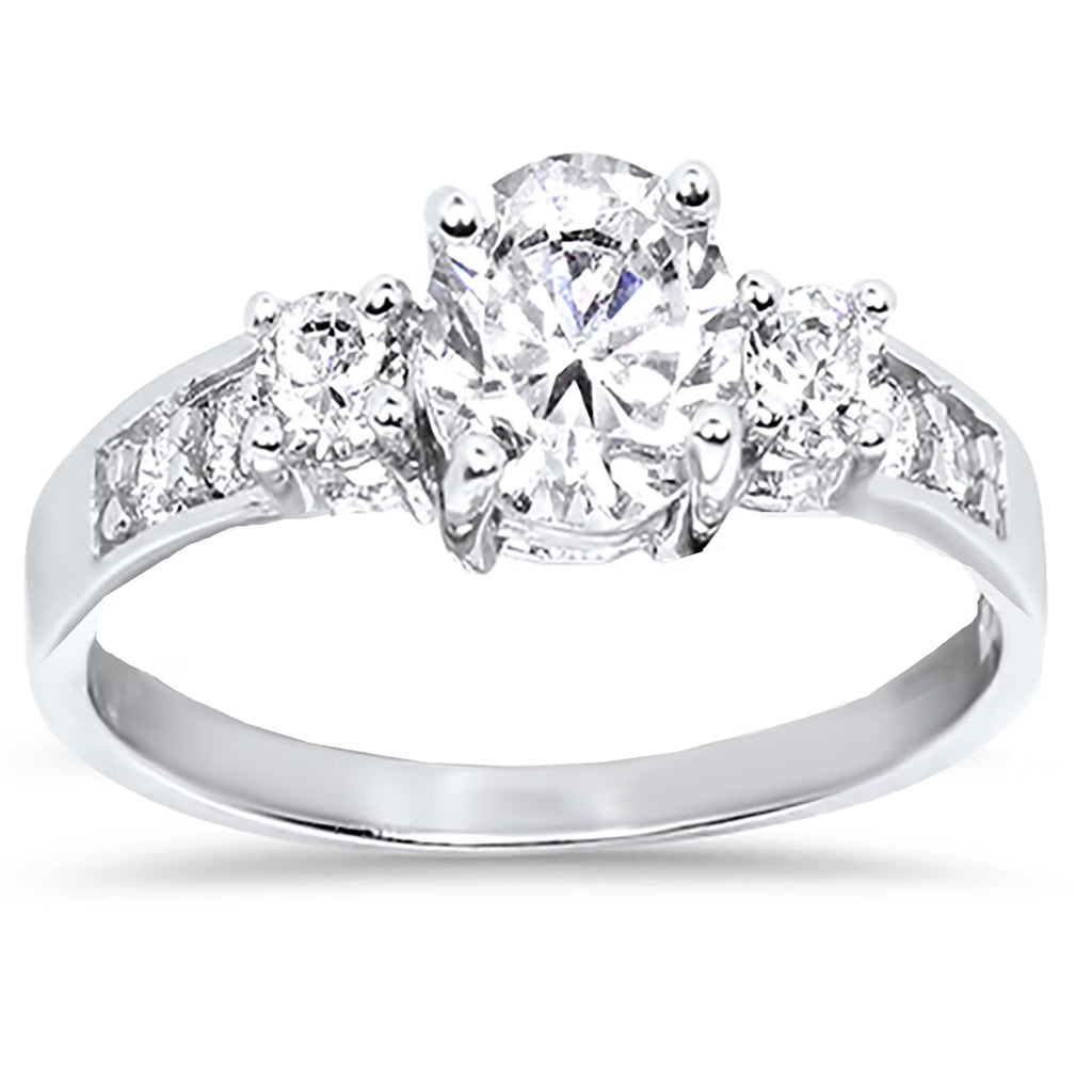 3 Carat 3 Stone CZ Engagement Ring Size 7 Q808