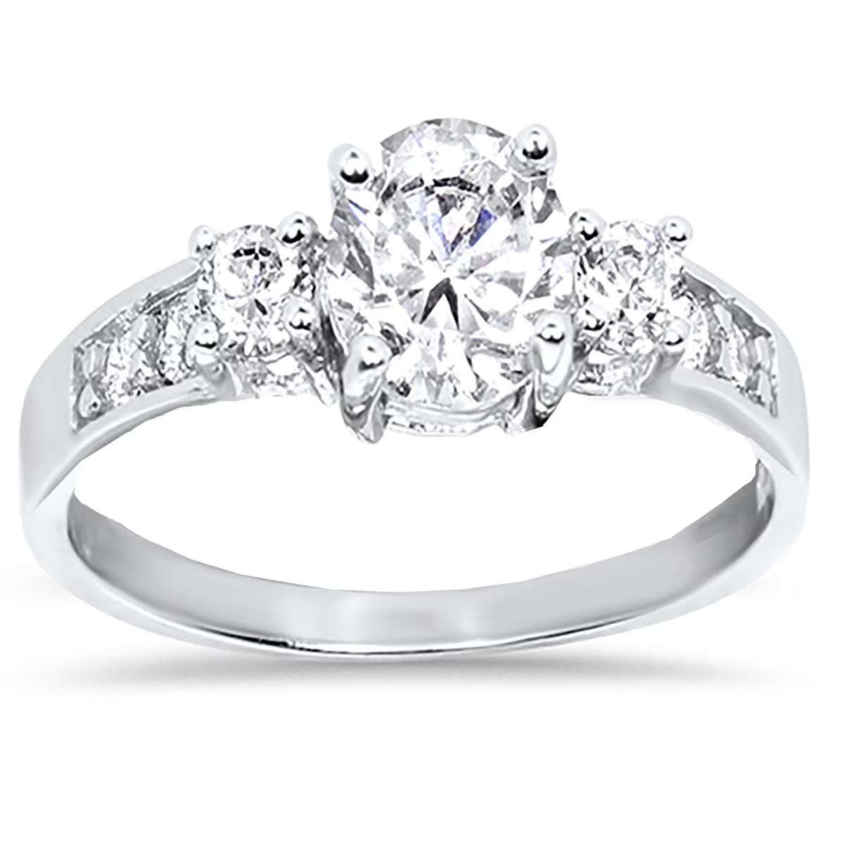 3 Carat 3 Stone CZ Engagement Ring Size 7 Q808