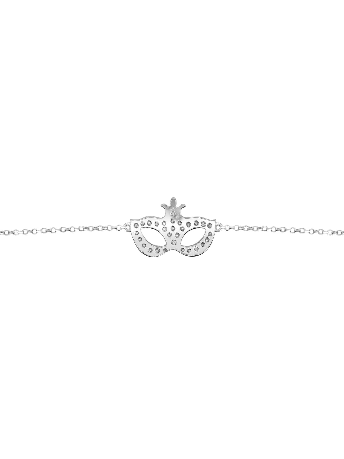 18K White Gold Diamond Masquerade Mask Bracelet A1886