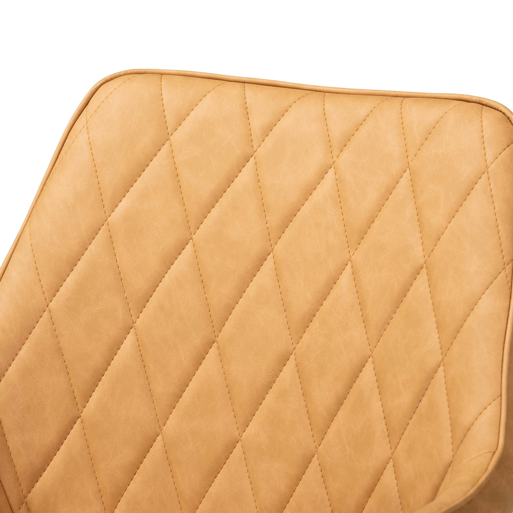 Tan Faux Leather 4-Piece Dining Chair Set Y338