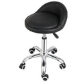 Swivel Rolling Stool on Wheels PU Leather Black O1414