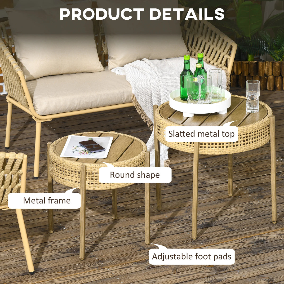 Brown Wicker Patio Table Set N76053