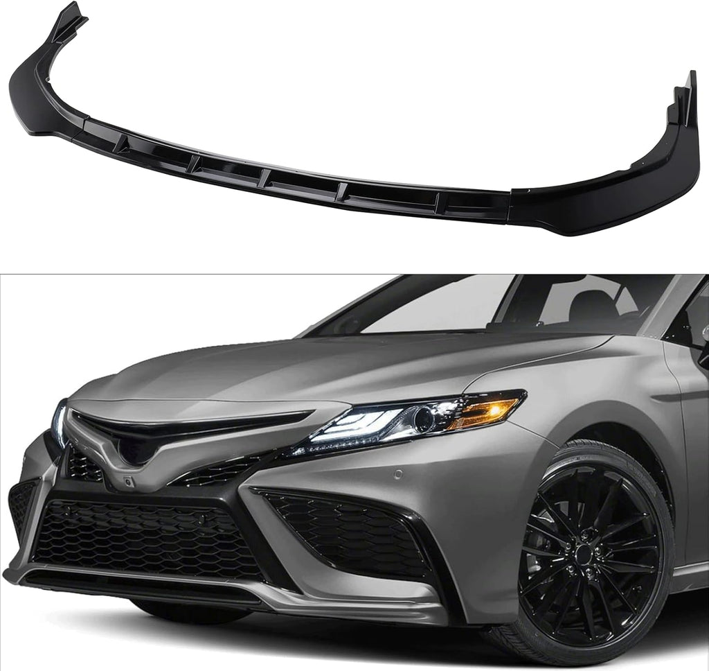 3Pcs Front Bumper Lip ABS Glossy Black Front Splitter Spoiler Pack of 2 M608
