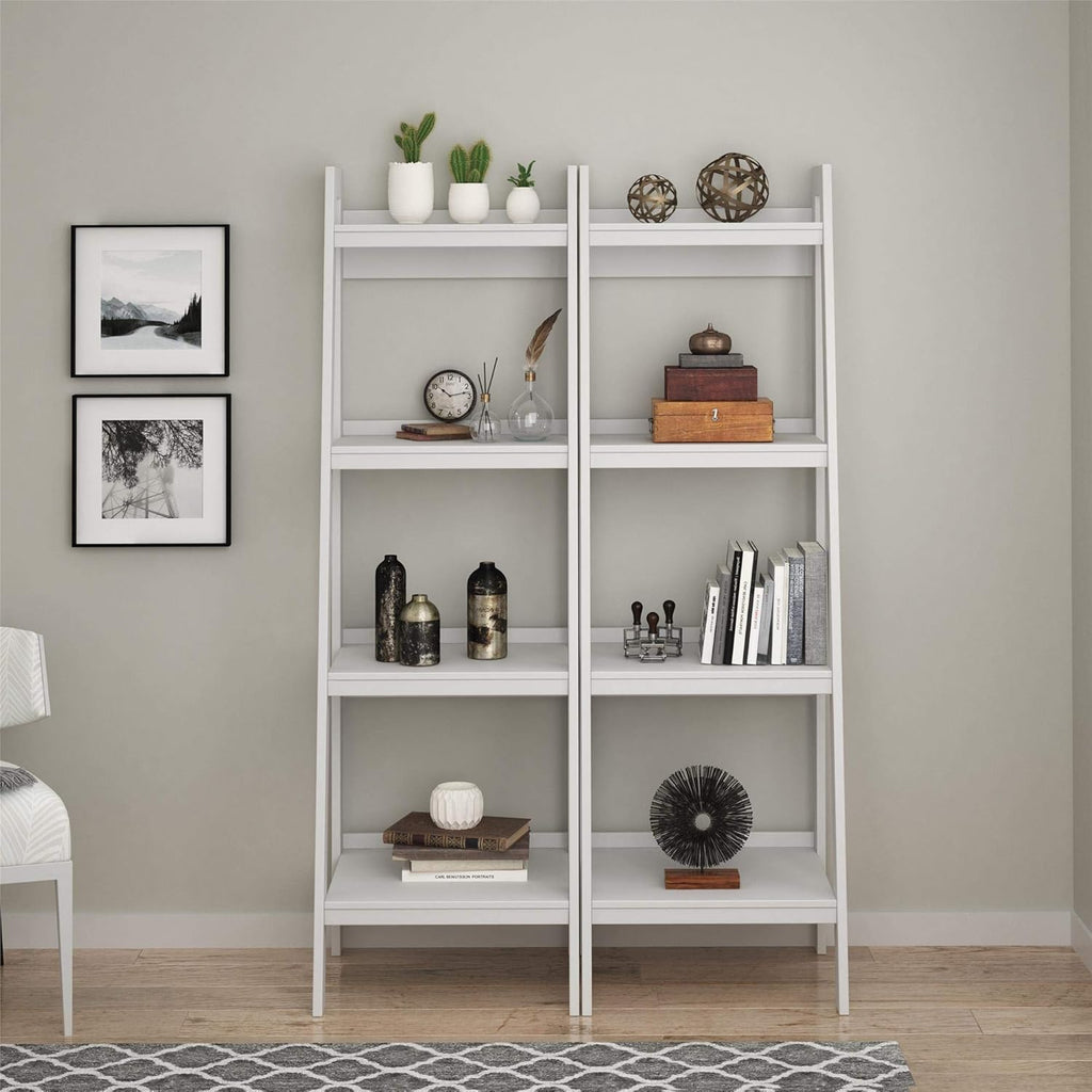 Black 4 Shelf Ladder Bookcase O72475