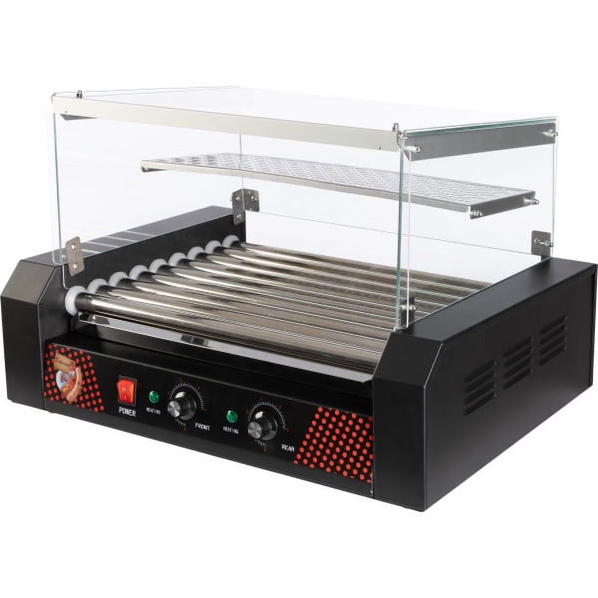 9-Roller Hot Dog Grill with Bun Warmer and Cover F204891