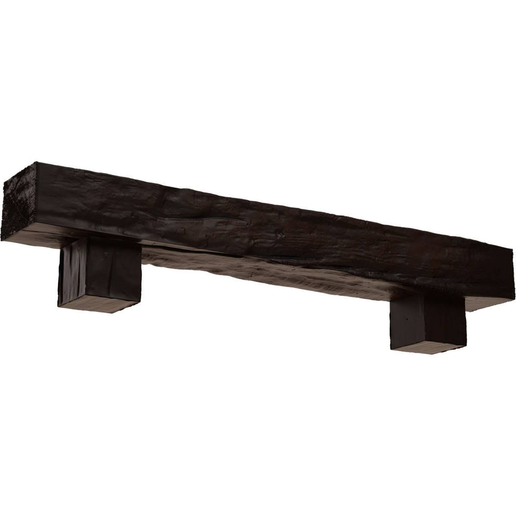 Premium Mahogany Faux Wood Fireplace Mantel Kit with Corbels F93890