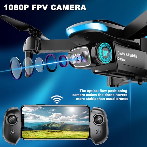 1080P HD Foldable Drone with 2 Batteries and Carrying Case A622008