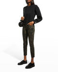 Skinny Mid Rise Crop 32 Dark Camo N646