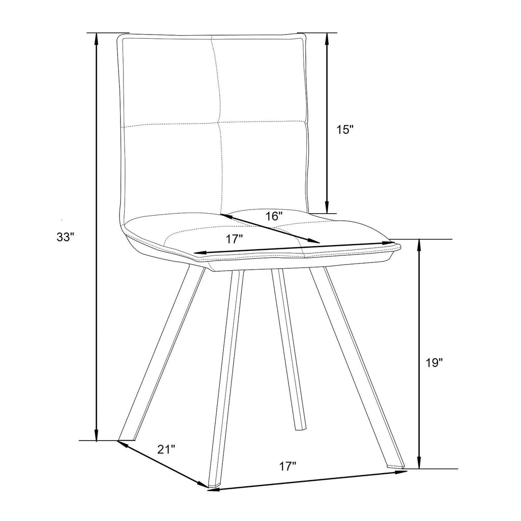 Grey Leather Dining Chair Set of 3 O161223