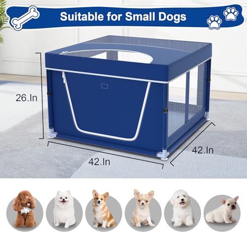 Blue Puppy Playpen with Top Cover K69316