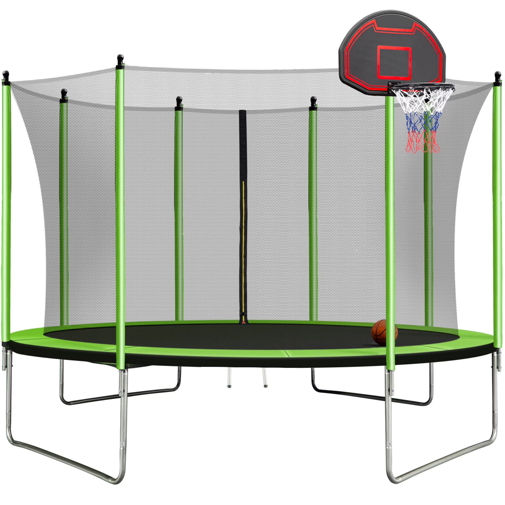 10FT Trampoline with Basketball Hoop and Ladder E62588