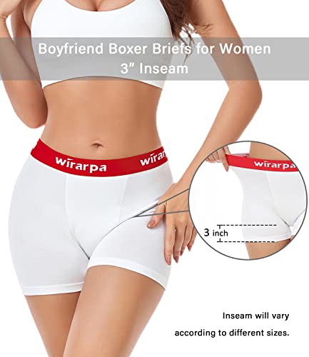 4 Pack Women's Cotton Boxer Briefs 3" Inseam E3407