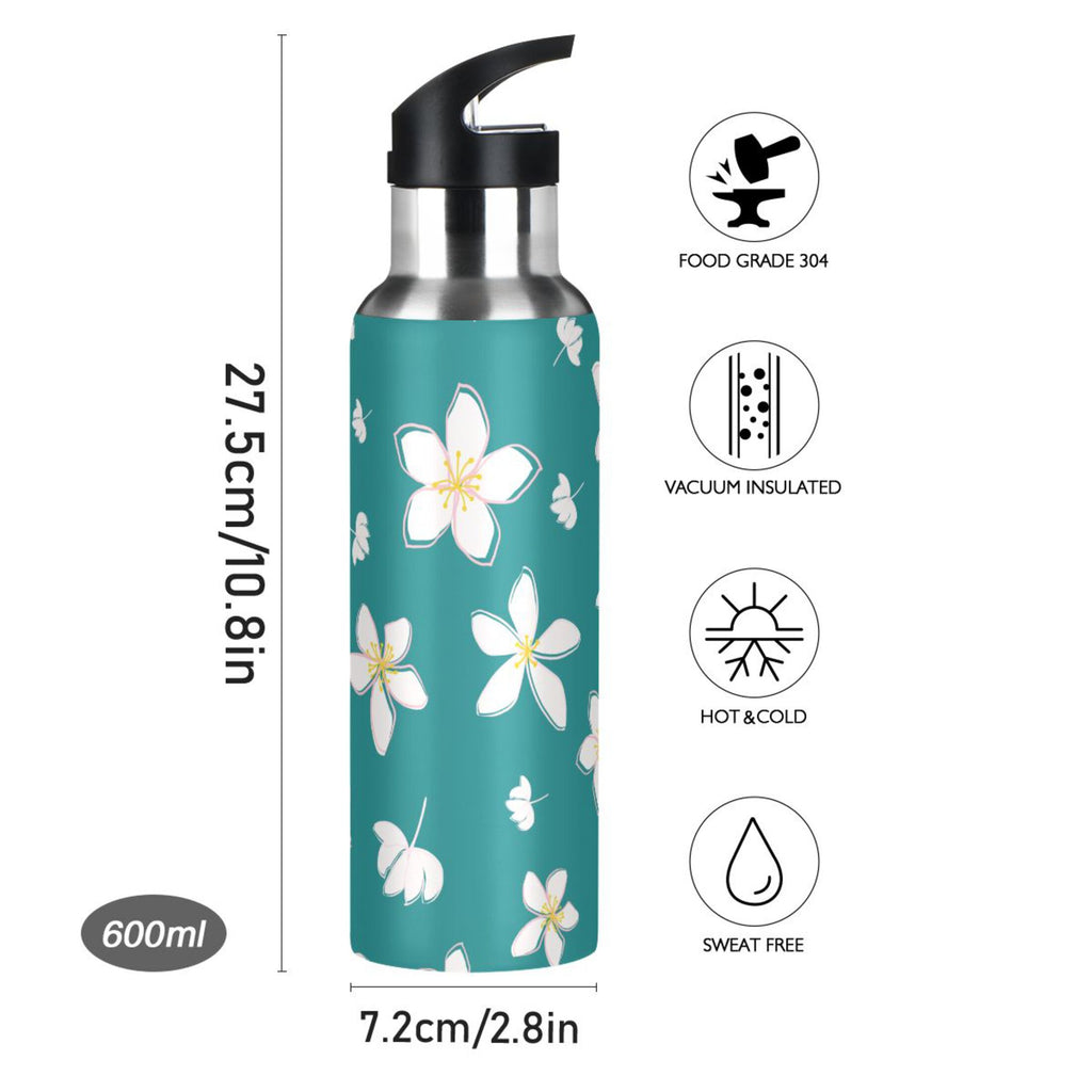 Teal Stainless Steel Insulated Water Bottle with Straw Lid Y43169