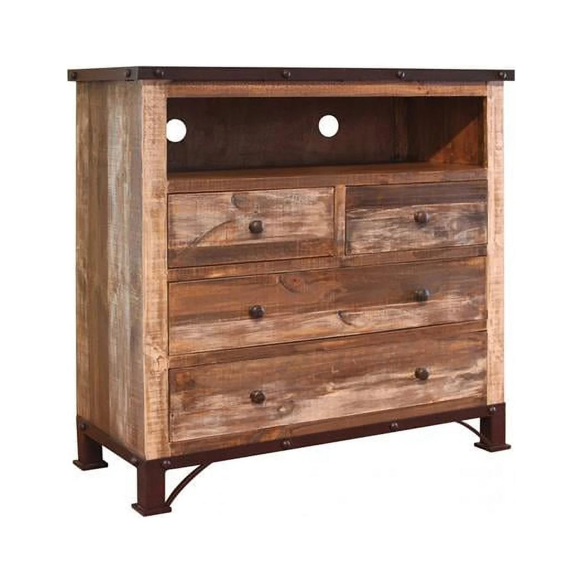 Brown Solid Wood Four Drawer Chest B771605
