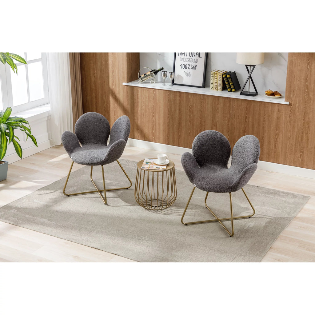 Velvet Accent Chair with Metal Legs, 2PC/SET C212