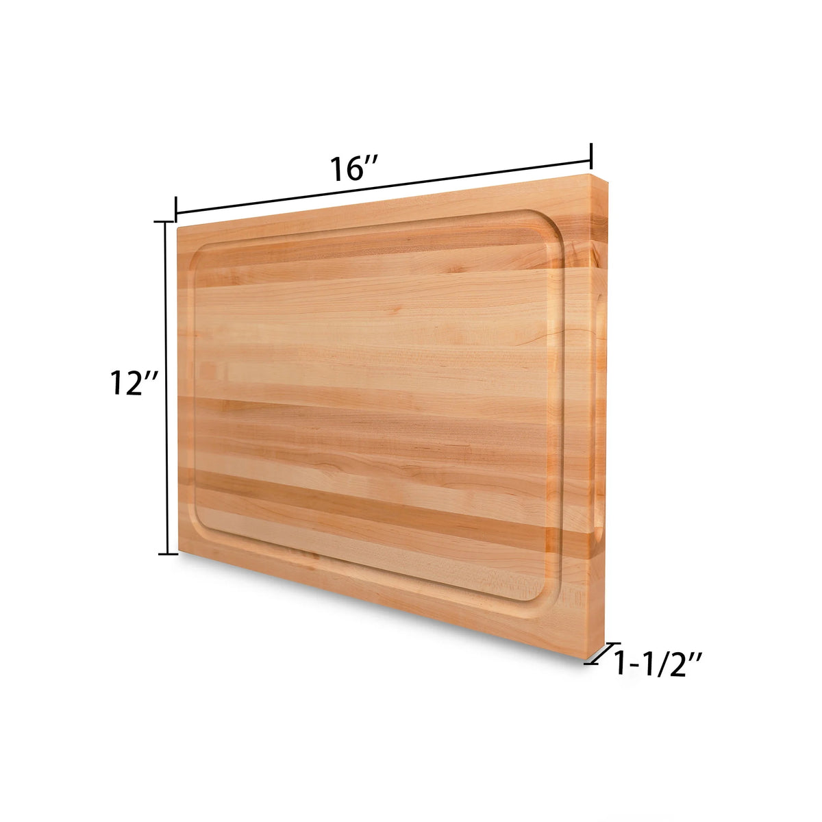 Hard Maple Butcher Block Cutting Board, 16x12 Inch O64210