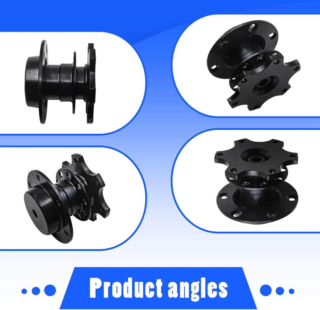 Black 6 Hole Quick Release Steering Wheel Hub Adapter R526798