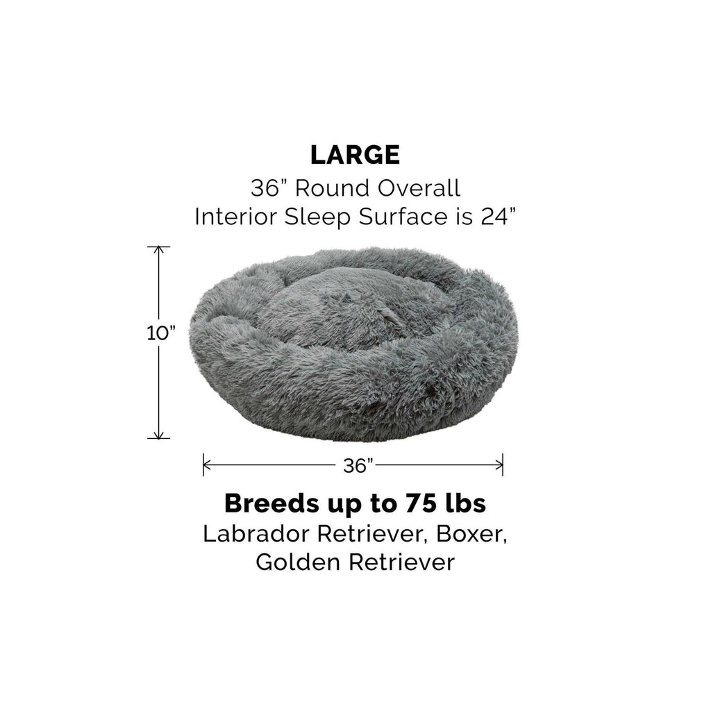 Long Fur Donut Dog Bed V554