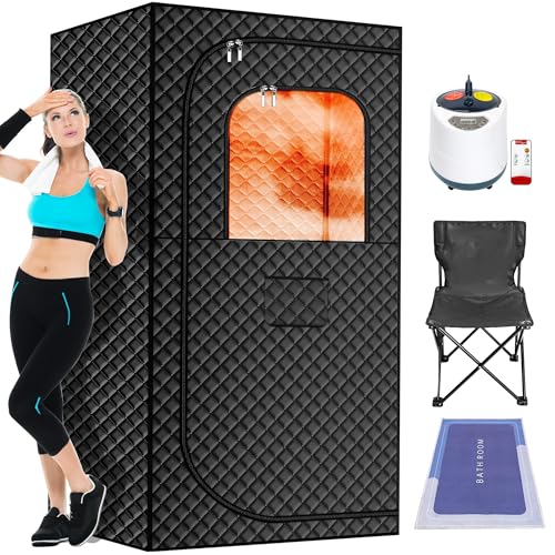 Portable Steam Sauna Box with 2.6L & 1500W±10% Folding Chair X90764