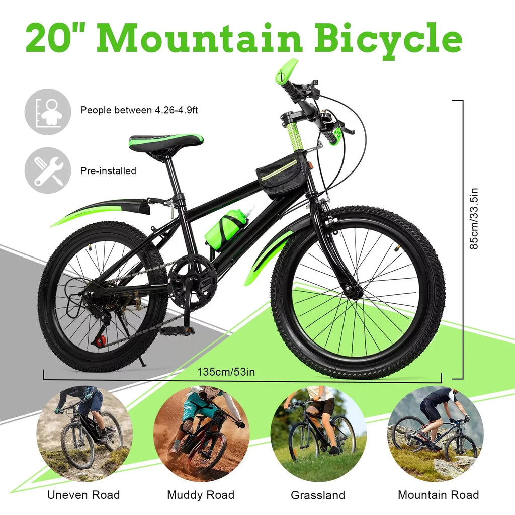 20 in 7 Speeds High Carbon Steel Kids Bike D2631