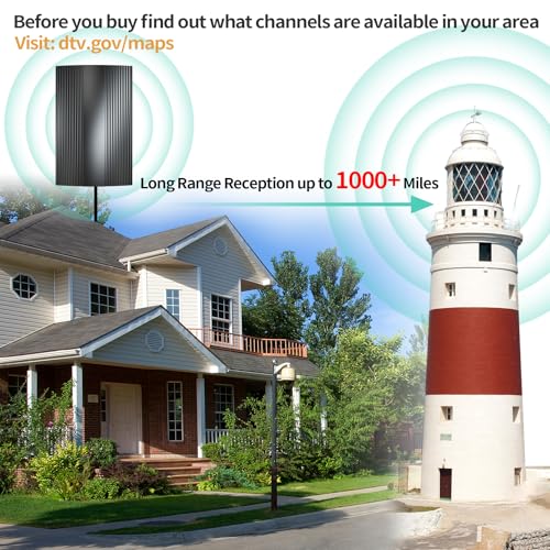 HDTV Antenna with Signal Amplifier & Long Thick Coaxial Cable G970034