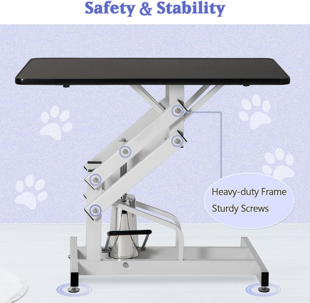 Black White Heavy Duty Hydraulic Pet Grooming Table B923447