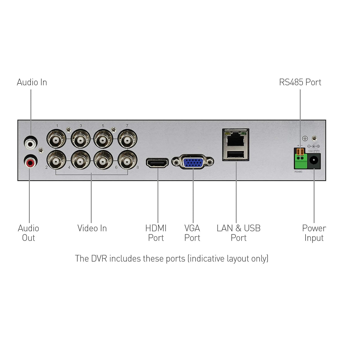 8 Channel 4 Camera Wired Security System 1080p HD DVR 1TB HDD Z9342