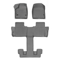 Custom Fit 3 Row Floor Mats Liner Set with 2nd Row Bucket Seats Gray A6772