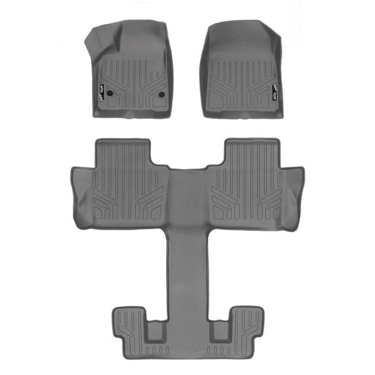 Custom Fit 3 Row Floor Mats Liner Set with 2nd Row Bucket Seats Gray A6772