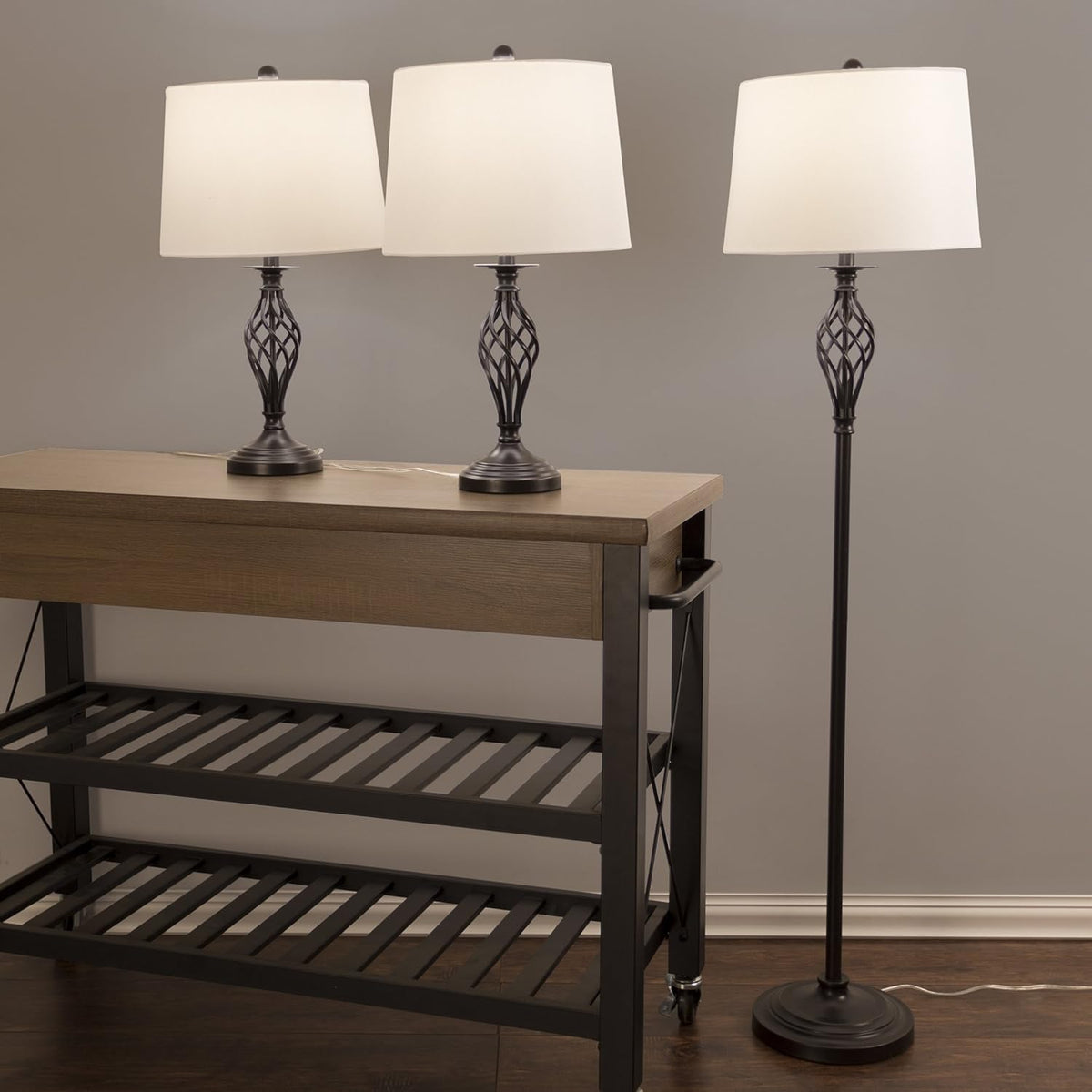 Table Lamps and Floor Lamp Set of 3 N9152