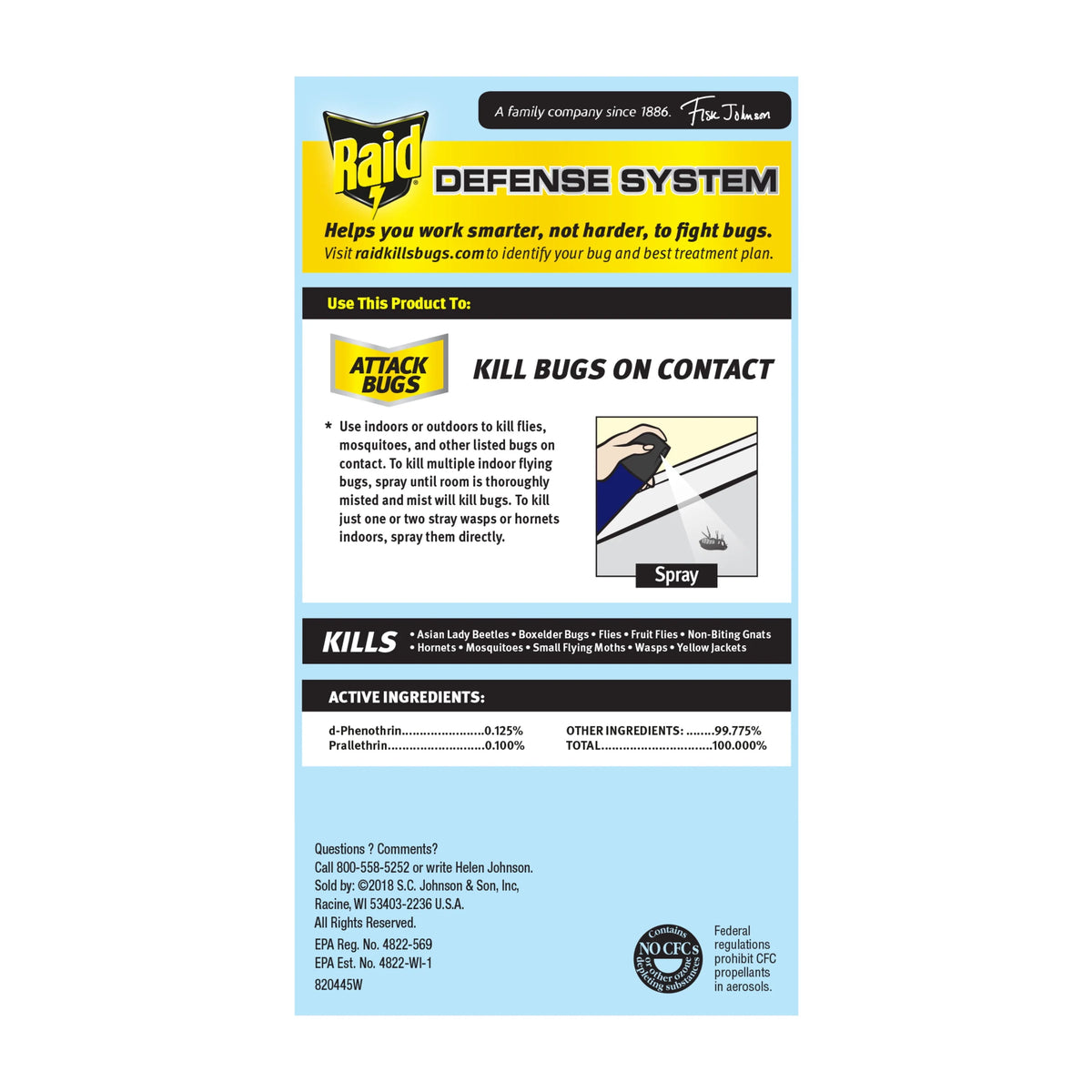 Insecticide Spray with Outdoor Fresh Scent, 18 fl oz E276441
