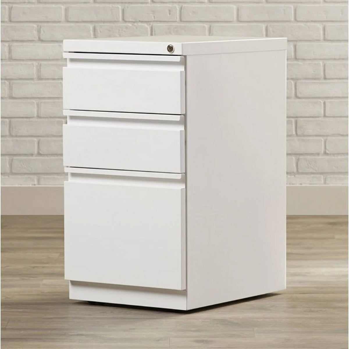 20" 3-Drawer White Metal Mobile File Cabinet X632
