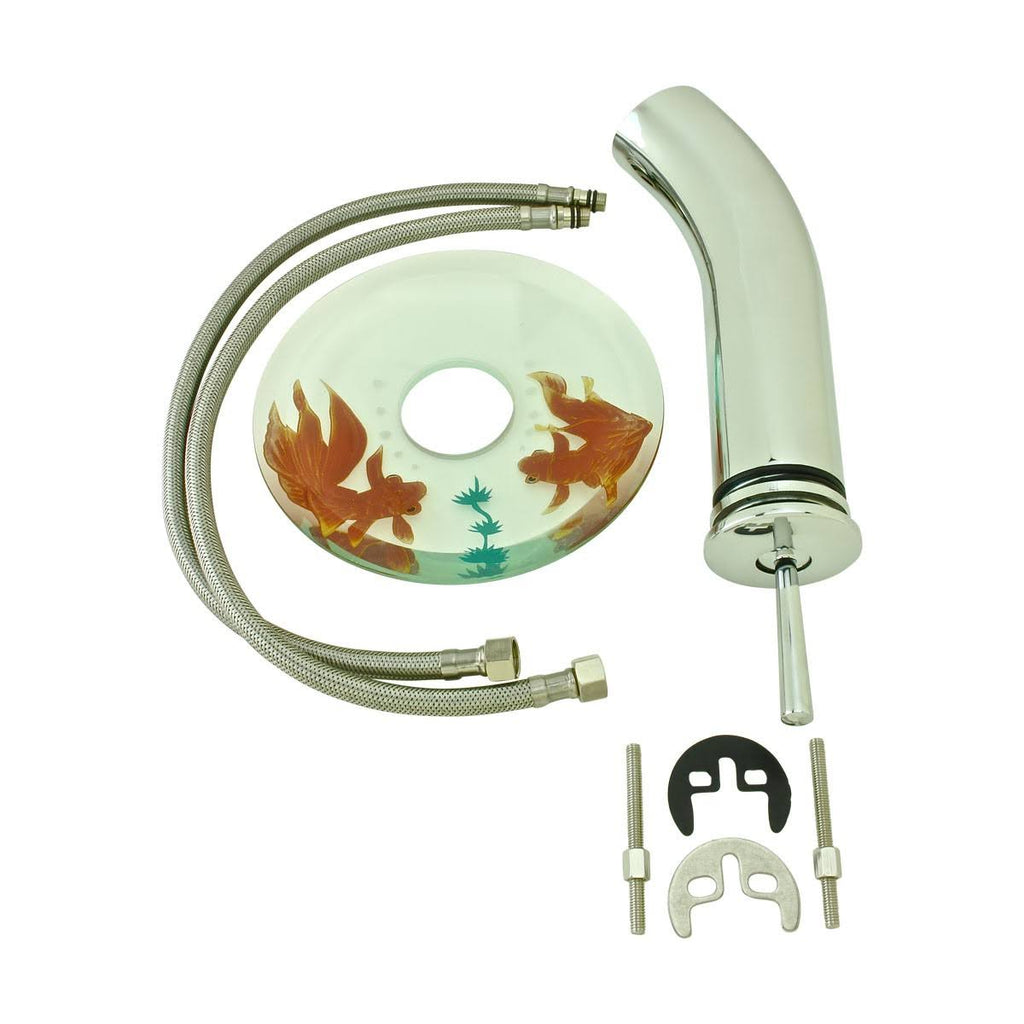 Chrome Heavy Cast Brass Glass Tall Waterfall Faucet U25710
