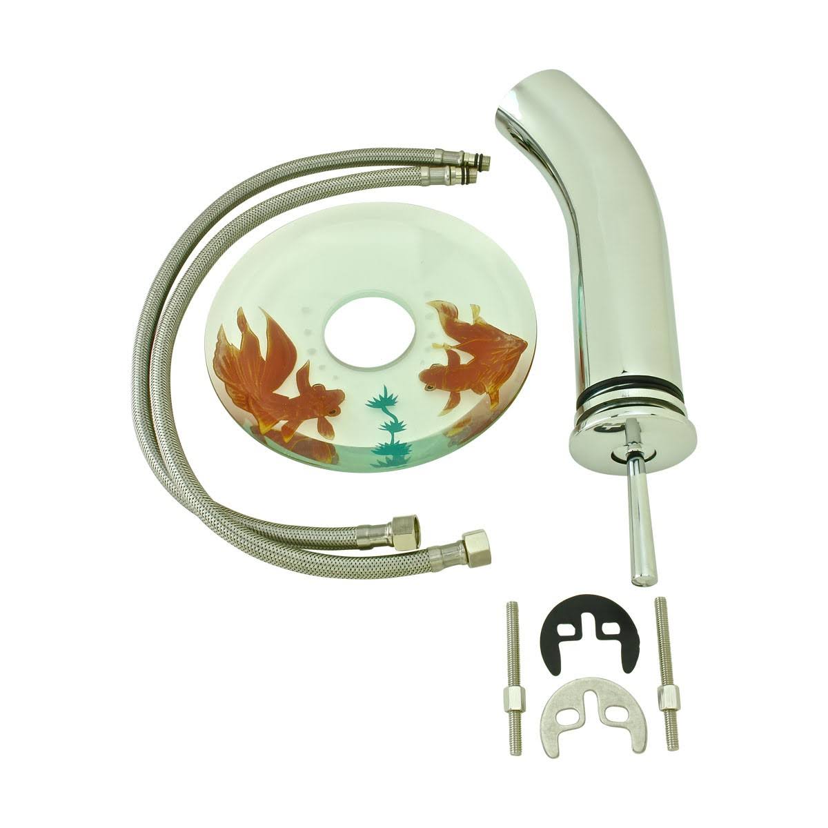 Chrome Heavy Cast Brass Glass Tall Waterfall Faucet U25710