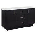 3 Drawer Marble Top Dining Sideboard Server White and Espresso E39870
