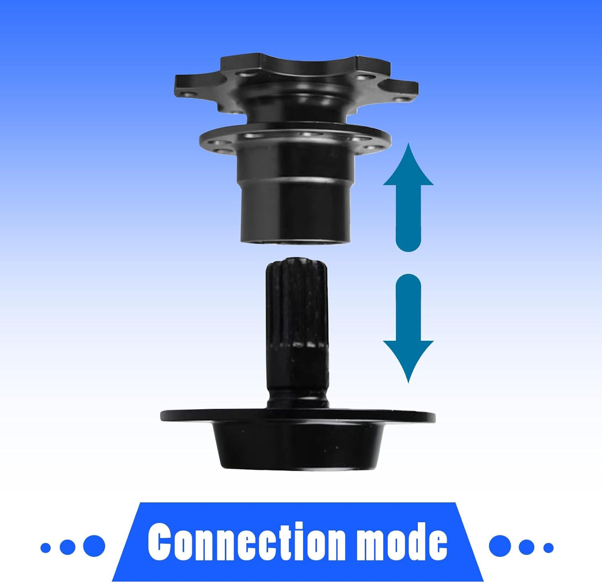 Black 6 Hole Quick Release Steering Wheel Hub Adapter R526798
