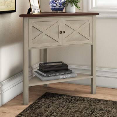 2 Doors Corner Accent Cabinet Brown/Beige I71509