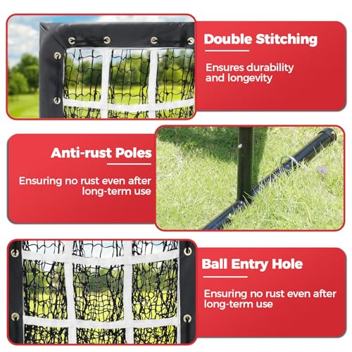 9 Hole Baseball Softball Pitching Net with Strike Zone W2625