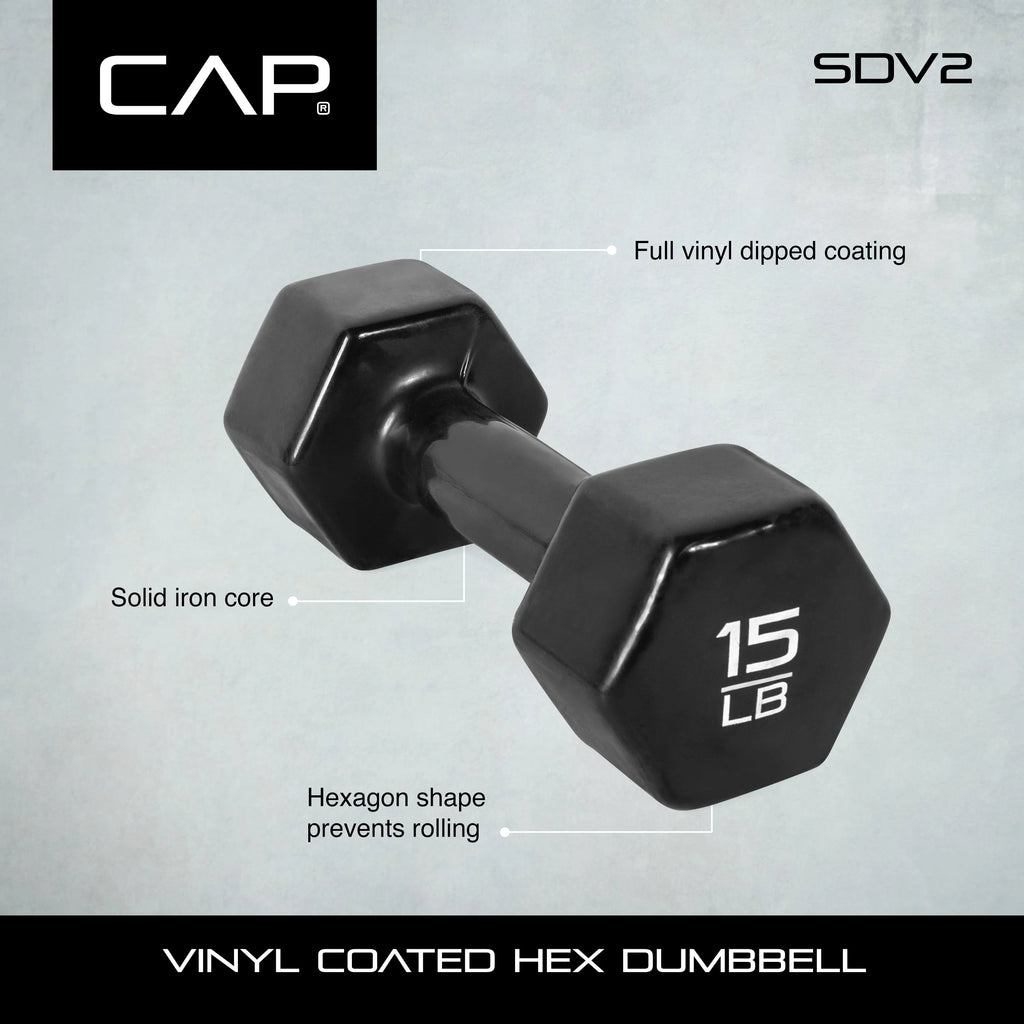 15lb Vinyl-Coated Dumbbell J6410