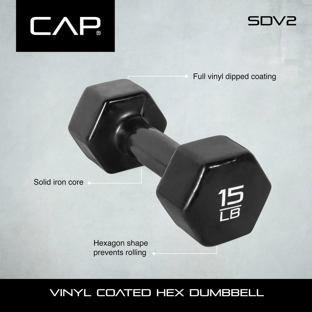 15lb Vinyl-Coated Dumbbell J6410