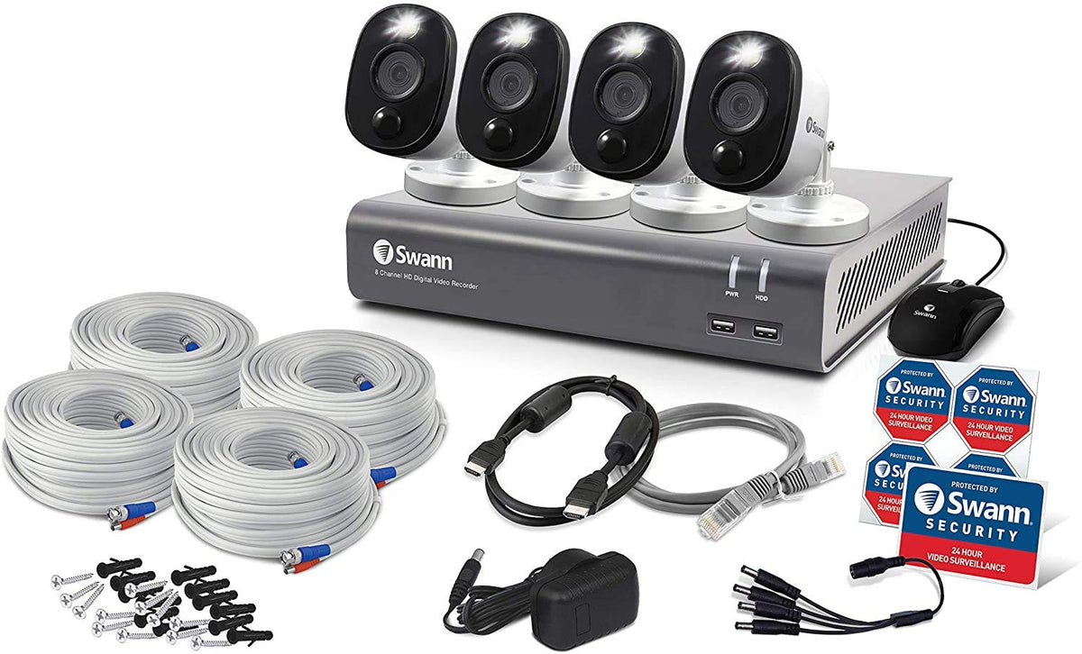 8 Channel 4 Camera Wired Security System 1080p HD DVR 1TB HDD Z9342