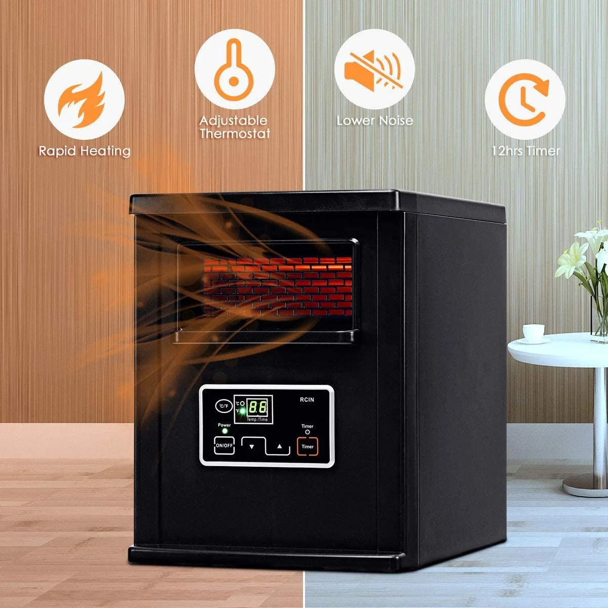 1500W Portable Electric Space Heater with Remote Control F188212
