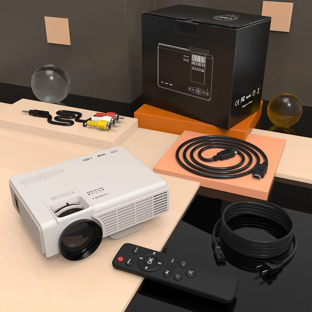 Portable Movie Projector with 100 Projector Screen U565