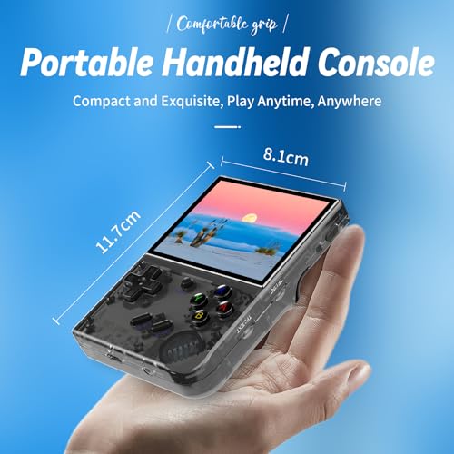Black 3.5 Inch IPS Screen Retro Handheld Game Console with 64G TF Card M894941
