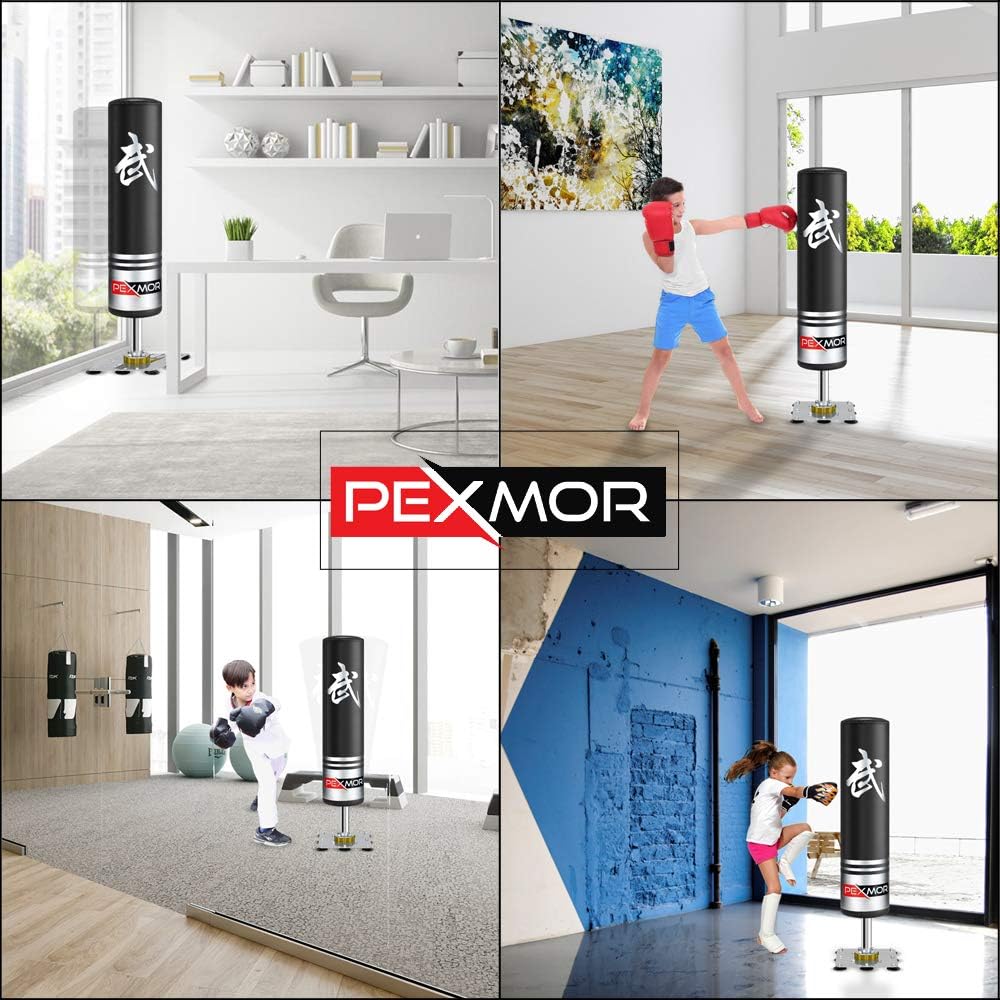 Black Freestanding Punching Bag with Suction Cup Steel Base X773