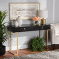 Modern Wood and Metal 2 Drawer Console Table Y7383