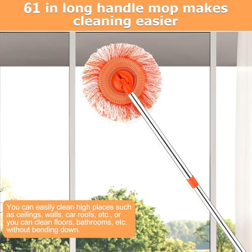 Adjustable 180° Rotatable Cleaning Mop with 4 Reusable Heads V568166
