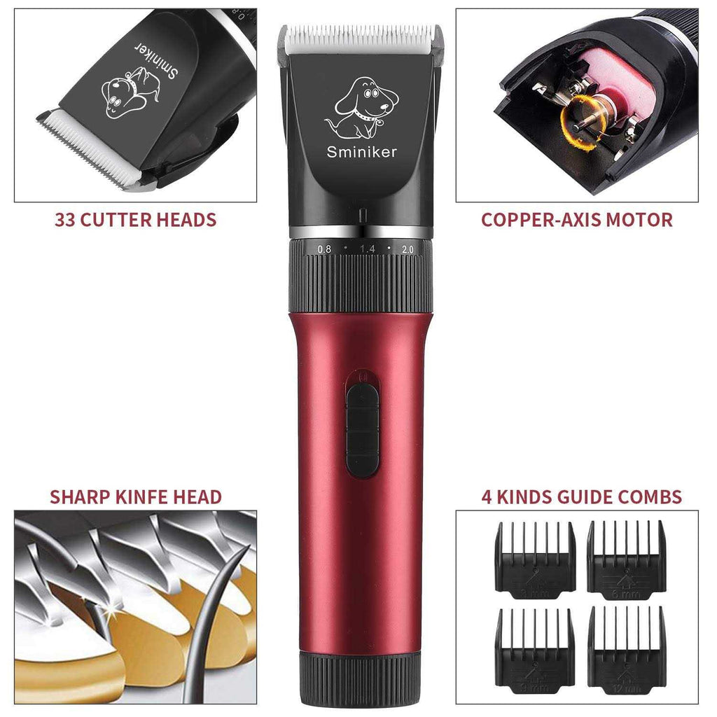 Rechargeable Cordless Low Noise Pet Clippers Grooming Kit with Storage Bag B2068